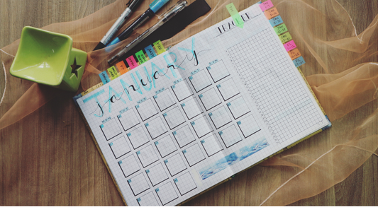 an open planner for the month of January